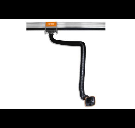 Exhaust arm for suction rail